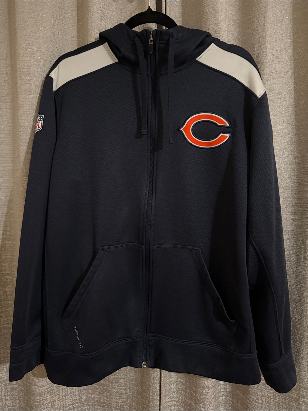 Chicago Bears Navy Full-Zip Hoodie Jacket